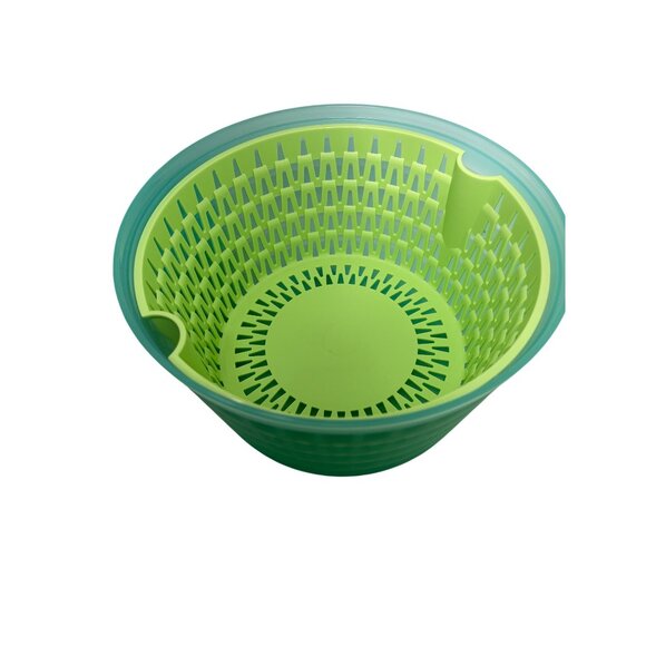Tupperware Salad Spinner With Lid & Basket Green/Turquoise Plastic - Picture 6 of 9